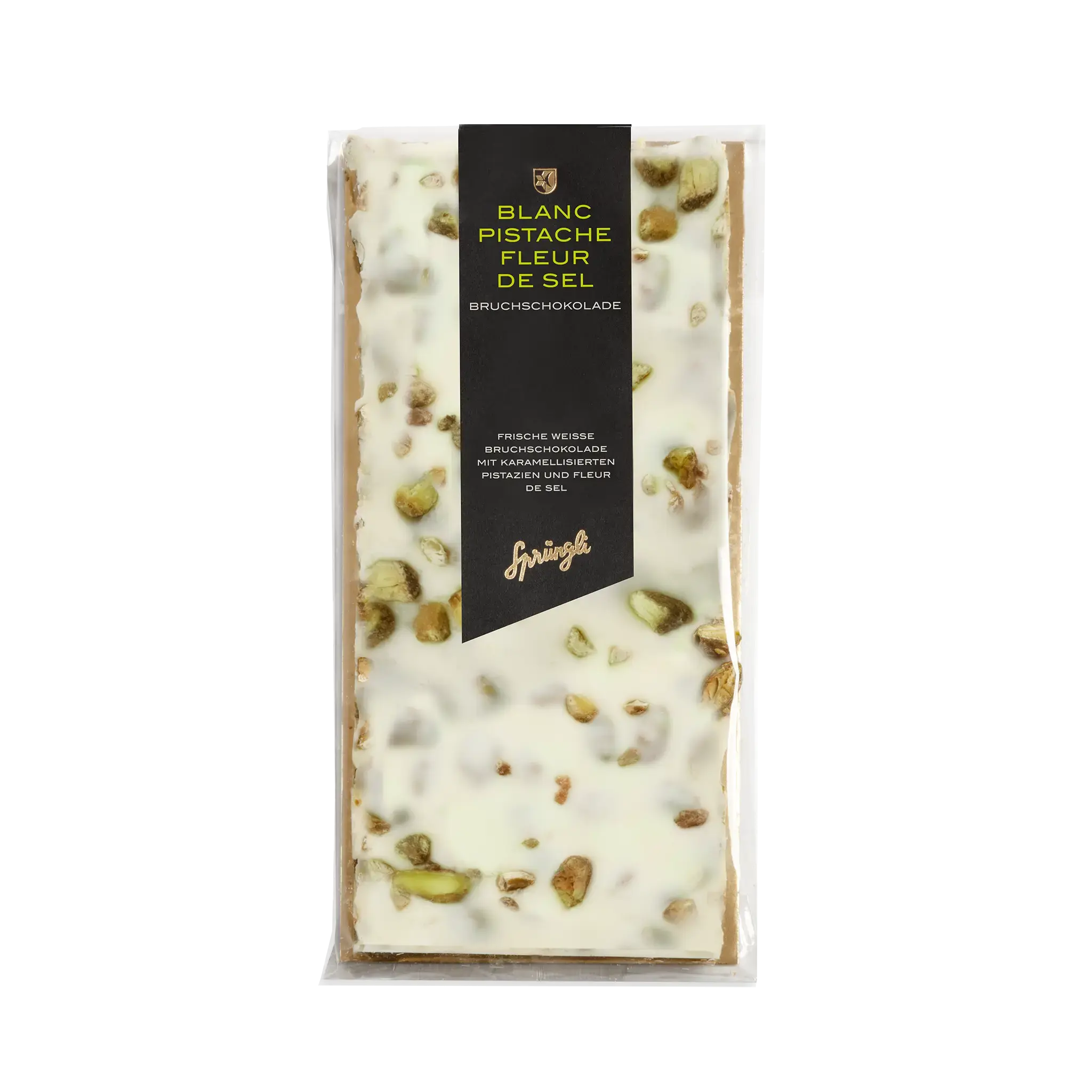 Blanc Pistache Fleur de Sel chocolate slab