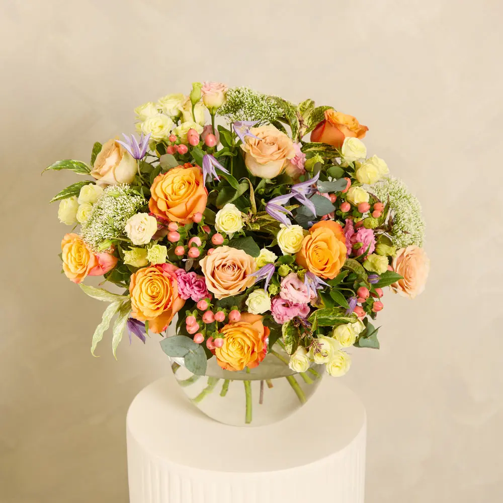A luxury bouquet of roses and clematis