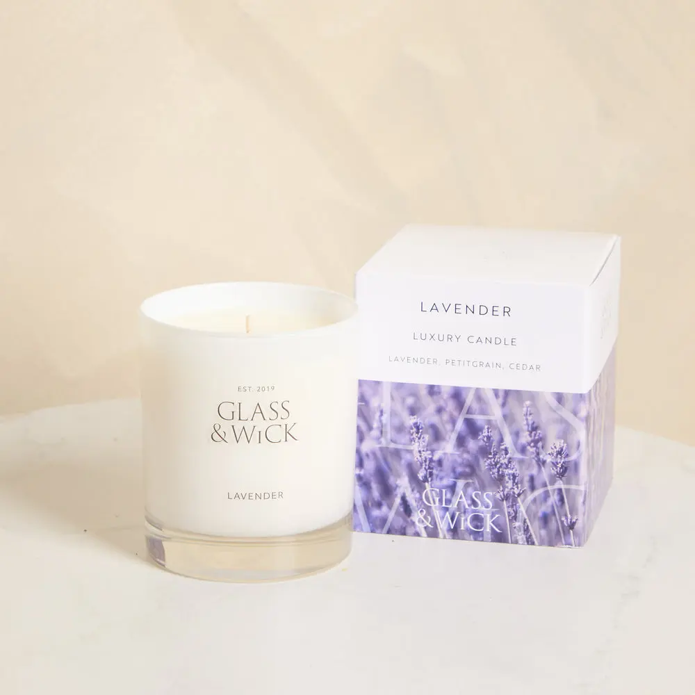 Glass and Wick Lavender Candle