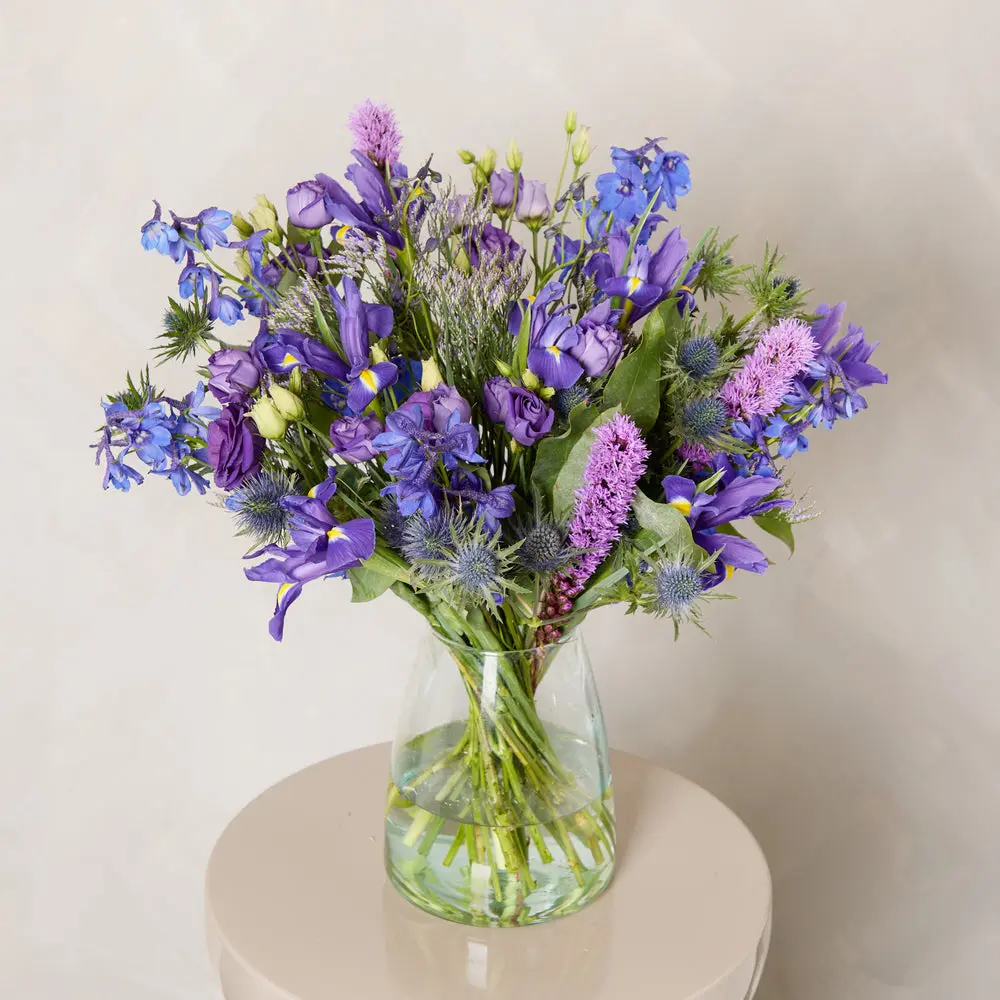 A beautiful blue delphinium bouquet