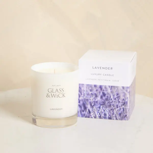 Glass and Wick Lavender Candle