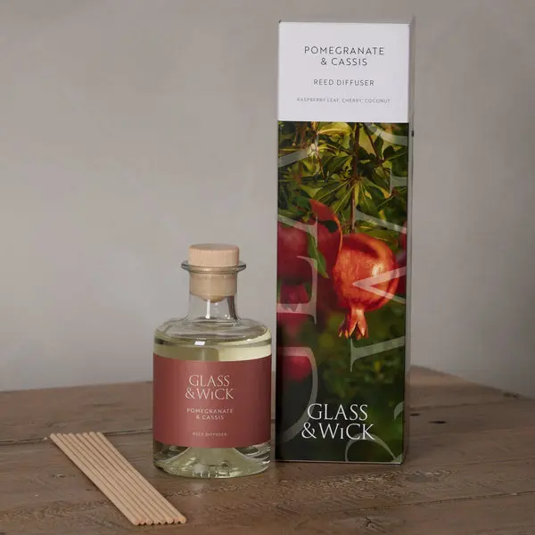 Glass and Wick Pomegranate and Cassis Reed Diffuser
