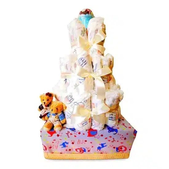 Twin Babies Cake - Diaper Cake for Twins Baby Gifts
