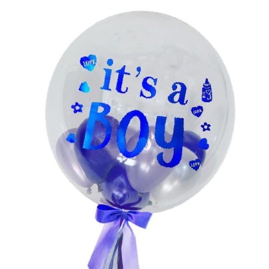 Baby Boy Globo - Helium Bubble Balloon