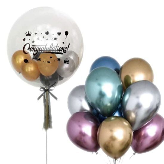 Congratulation Bubble - Floating Balloons Bouquet