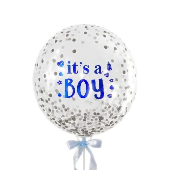 Baby Boy Big Glittery - Helium Confetti Balloon