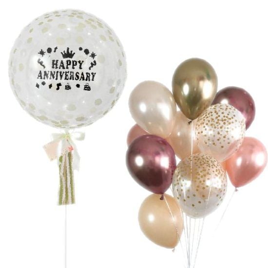 Anniversary Deluxe - Helium Balloons Bouquet