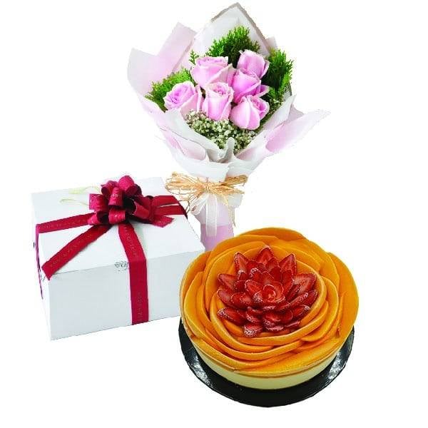 Berry Peachy Mango Cheese, Vegetarian â€“ Cake