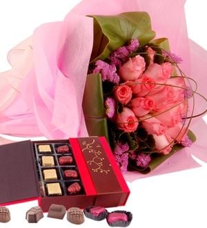 Adonia - Chocolates & Flower Bouquet