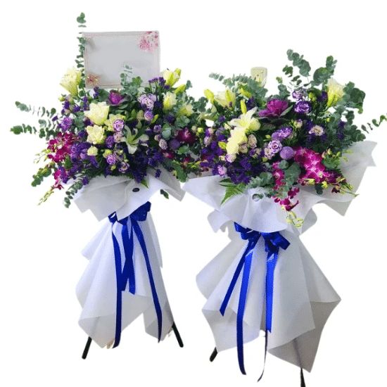 Purple Tribute - Majestic Condolence Flower Stands