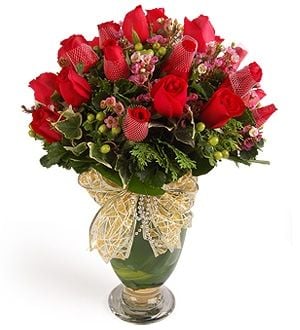 Dazzling Red - Rose Flower Arrangement