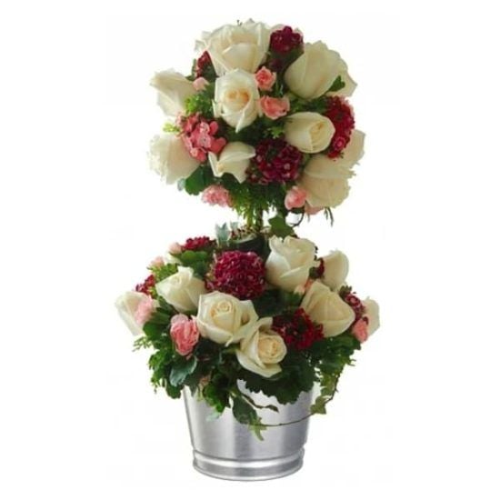 Ivory Elegance - Roses Flower Arrangement