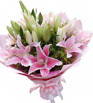 Premium Forever Lillia - 6 Stalk Lilies Flower Bouquet
