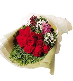 Dozen Harmony - Roses Flower Bouquet (Dozen Harmony - 15-18 stalks Rose Flower Bouquet)