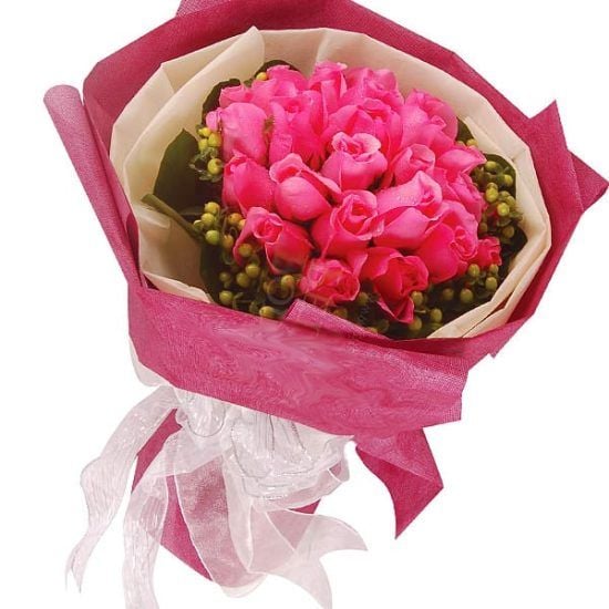 Loving Pink - Flower Bouquet (Loving Pink - 12 stalks Rose Flower Bouquet)