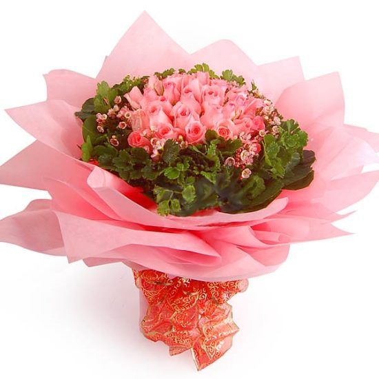 Pink Alva - Roses Flower Bouquet (Pink Alva - 20-24 stalks Rose Flower Bouquet)
