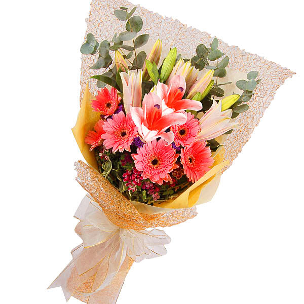 Missing Daisy - 3 Lilies 6 Gerberas Flower Bouquet