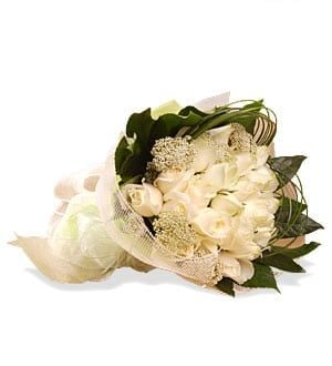 White Seville - Flower Bouquet (White Seville - 20 stalks Rose Flower Bouquet)