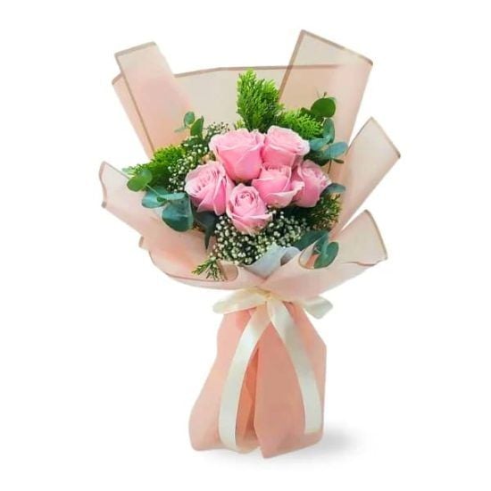 Sweet Pink - Roses Hand Bouquet