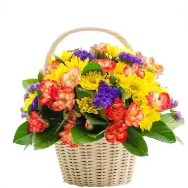 Canasta de flores de estacion