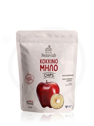 10 No added sugar red apple chips from Pelion "Pelian Lab" 20g
