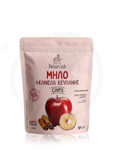 10 No added sugar red apple chips with cinnamon, from Pelion "Pelian Lab" 20g