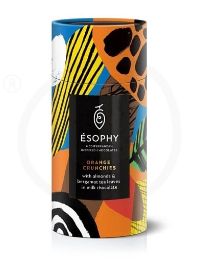 Orange crunchies with almonds & bergamot tea leaves in milk chocolate "Ésophy" 170g