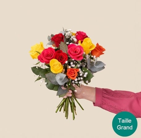 Bouquet of multicolored roses (Normal)