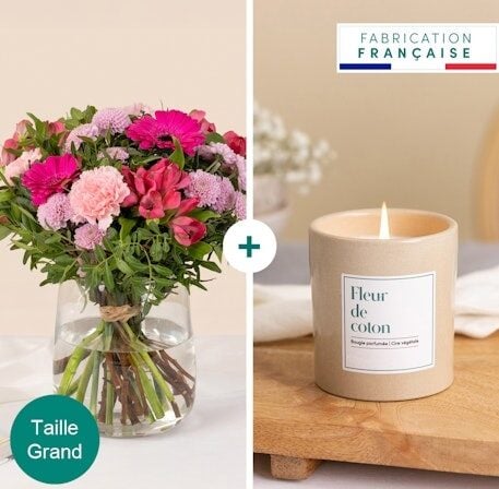 Powdery softness and its scented candle (Normal)
