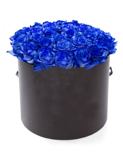 Luxury Box With 27 Blue Roses