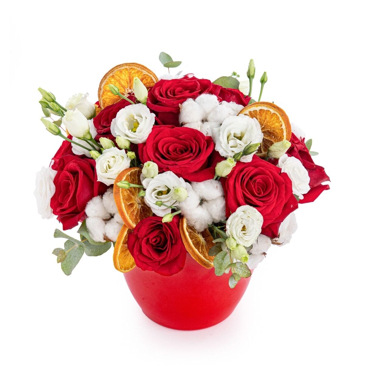 Winter floral arrangement in a vase (standard)