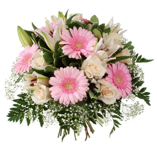 Bouquet Of Roses And Gerberas In Romania (Standard)