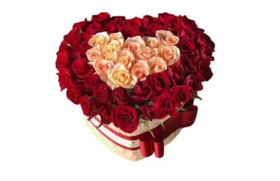 Roses In Heart Box