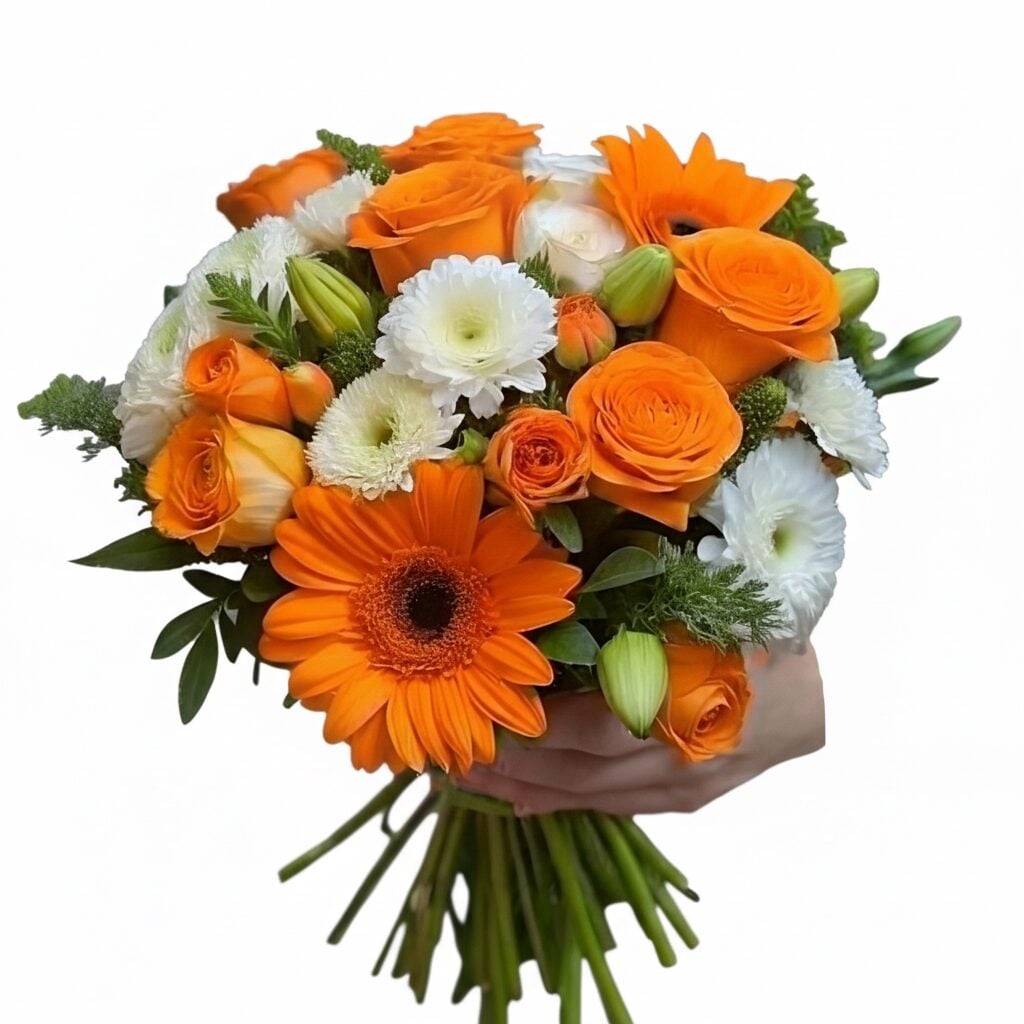 White & Orange Florist Choice (Regular)