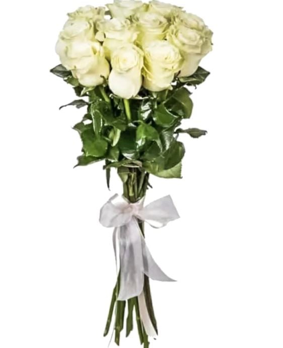 9 Luxury White Roses