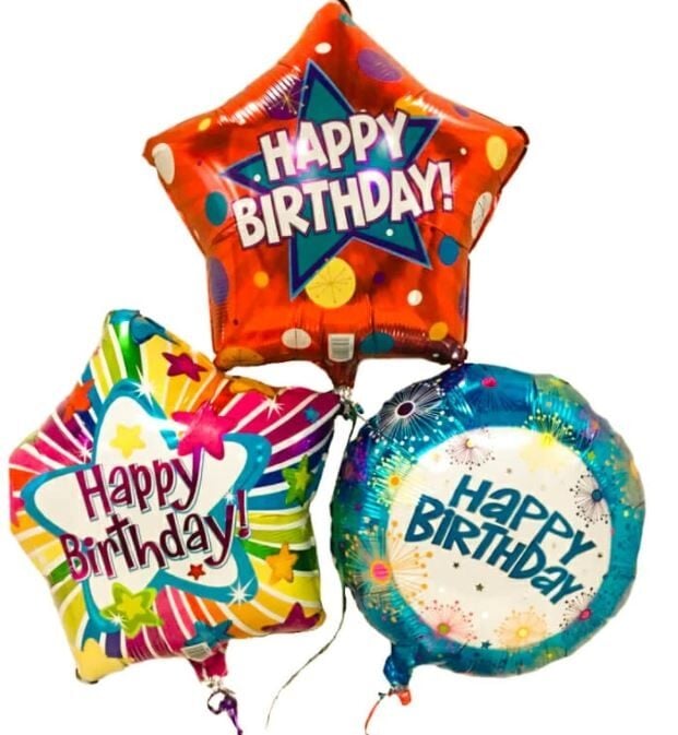 3 Happy Birthday Balloons