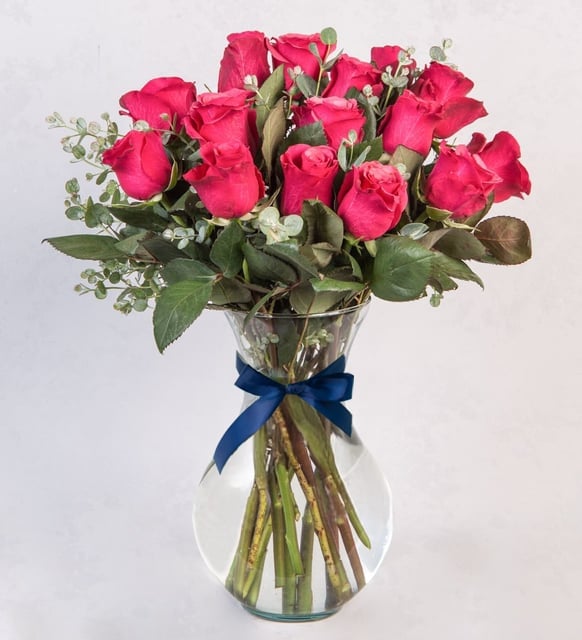 Arrangement of 16 Topaz Roses