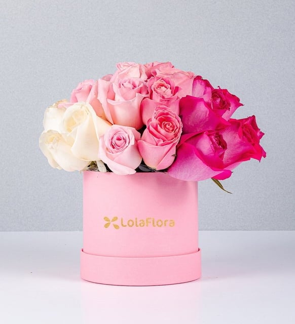 Pink Box with Gradient Roses