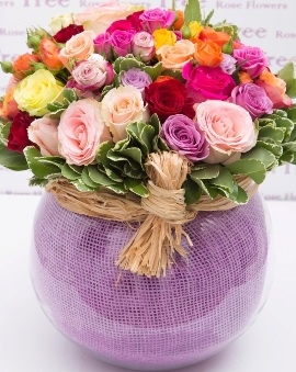 55 Roses In Stylish Vase