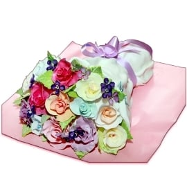 Cake Of Sweet Roses Bouquet (30 persons)