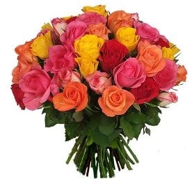 Colorful Bouquet Of Roses (55 Roses)