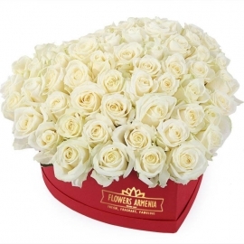 White Heart Roses Box