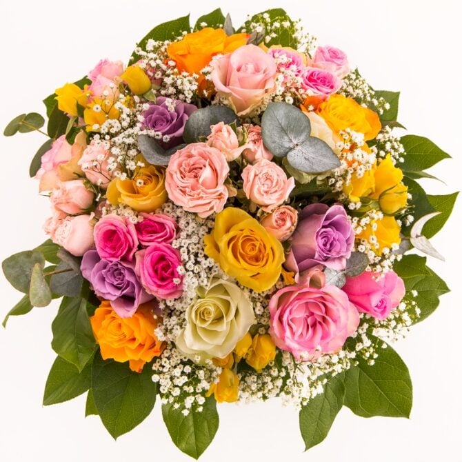 Colorful Bouquet Of Roses