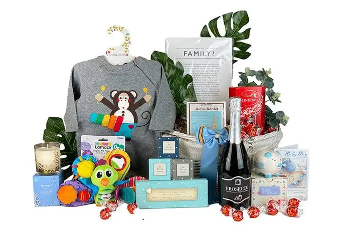 Baby Gift Prosecco and Presents Boy