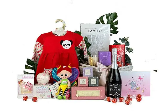 Baby Gift Prosecco and Presents Girl
