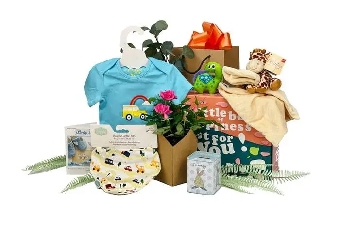 Baby Boy Gift Box With Flowers