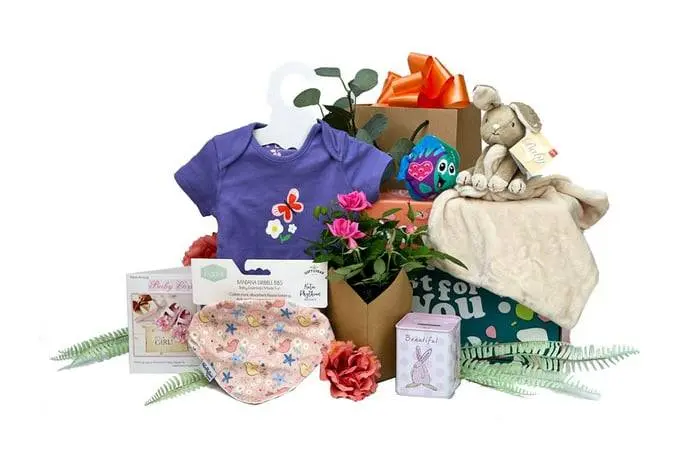 Baby Girl Gift Box With Flowers
