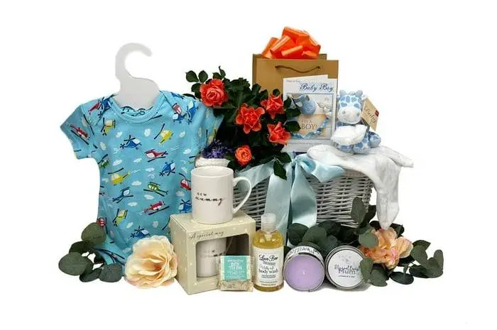 Blooming Mummy & Baby Boy Gift Basket