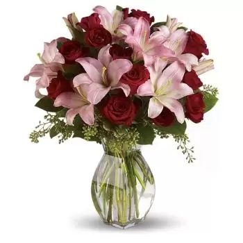 15 Red Roses , 8 Pink Lilies (Standard)