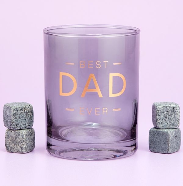 Best Dad Glass and Whisky Stones Set